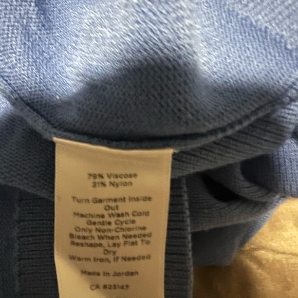 Talbots Blue Sweater Blouse with Ruffle Sleeves - Picture 5 of 5